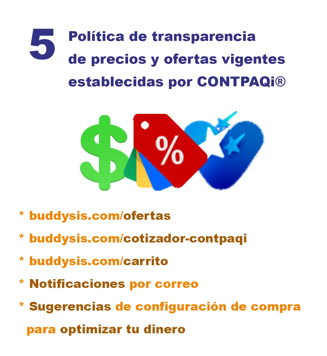 Política de transparencia de precios y ofertas vigentes establecidas por CONTPAQi