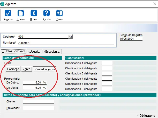 Registro de agentes de venta y cobranza