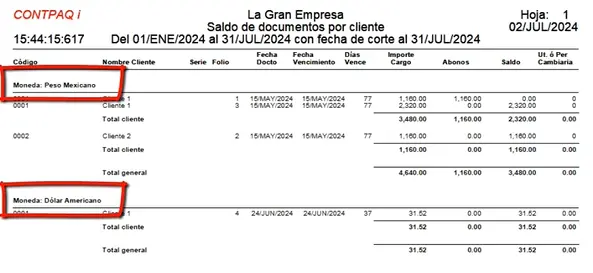 Reporte basado en movimentos en CONTPAQi Comercial Premium