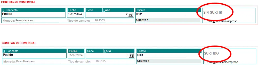 CONTPAQi Comercial Premium estado de mercancía en documentos comerciales