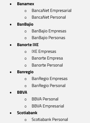 Bancos contemplados en Conecta tu banco